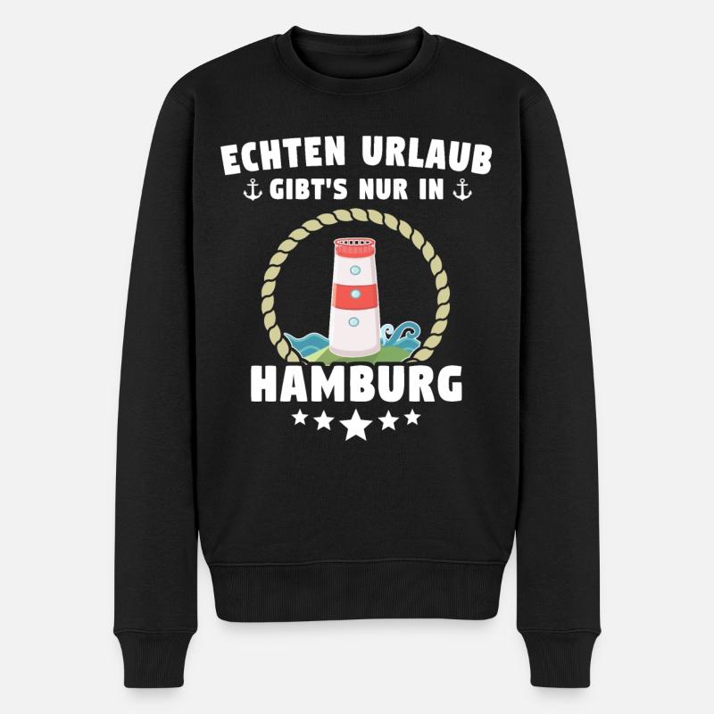 Hamburg Urlaub - Männer Premium Bio Pullover - Schwarz