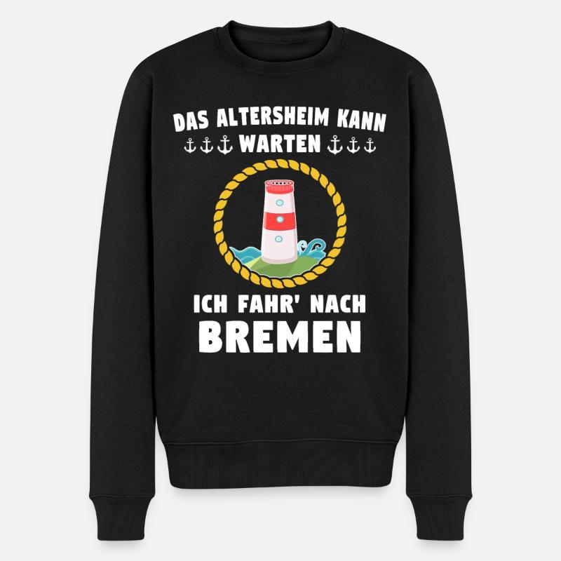 Bremen Geschenk Bremer - Männer Premium Bio Pullover - Schwarz