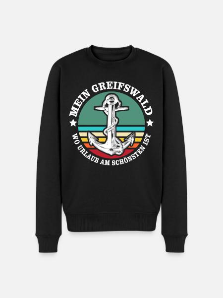 Greifswald Urlaub - Männer Premium Bio Pullover - Schwarz
