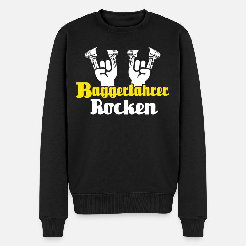 Baggerfahrer - Männer Premium Bio Pullover - Schwarz