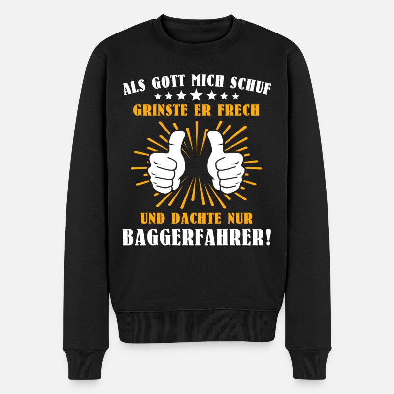 Baggerfahrer Baggern - Männer Premium Bio Pullover - Schwarz