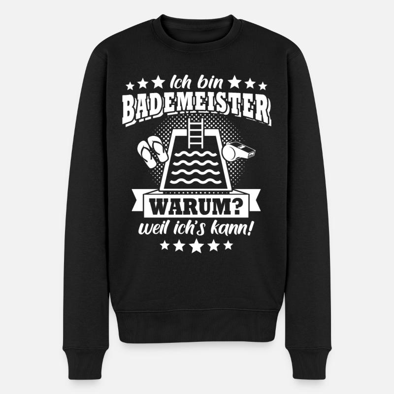 Bademeister - Männer Premium Bio Pullover - Schwarz