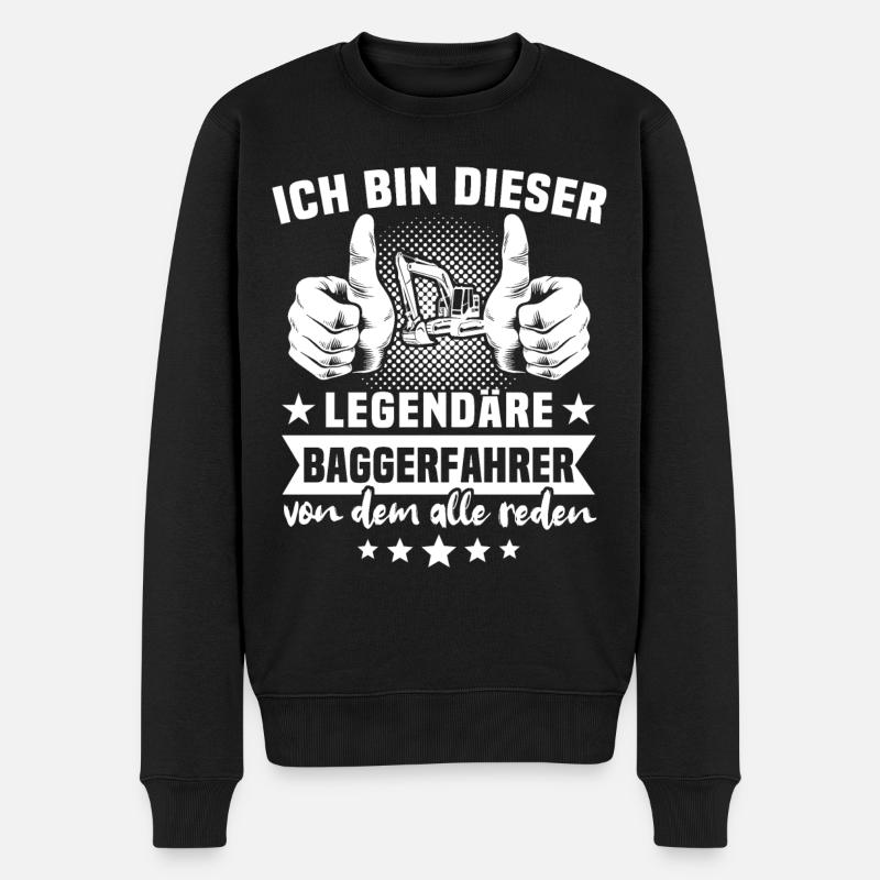 Baggerführer Bagger Baggerfahrer - Männer Premium Bio Pullover - Schwarz