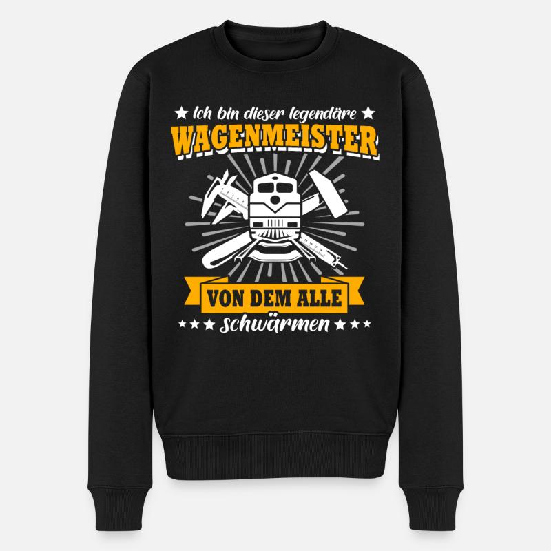 Wagenmeister - Männer Premium Bio Pullover - Schwarz