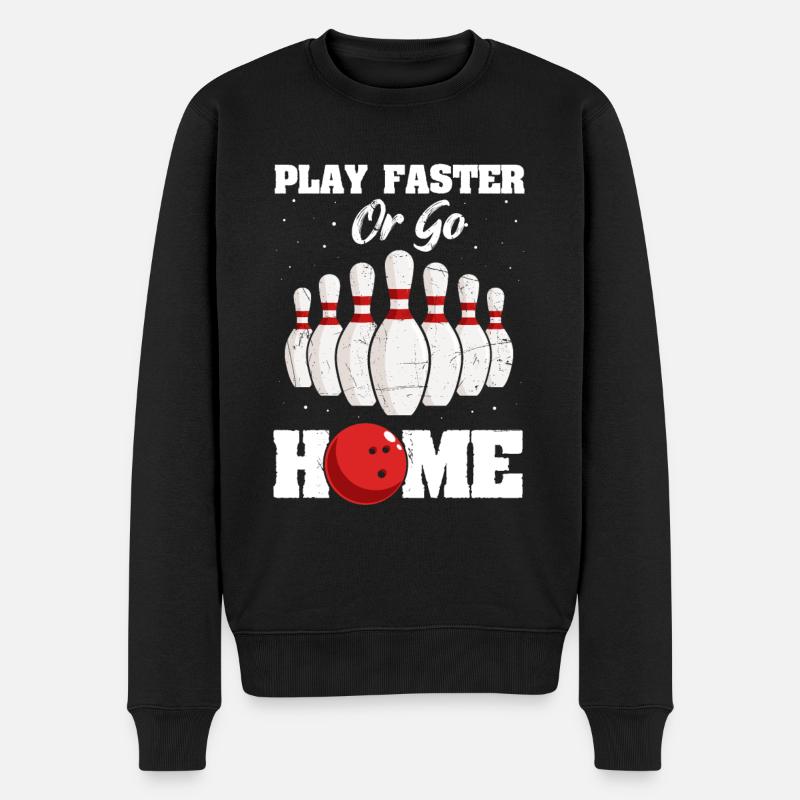Bowling - Männer Premium Bio Pullover - Schwarz
