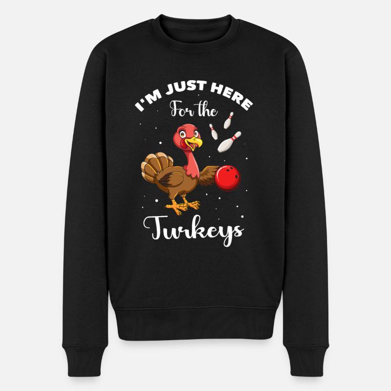Bowling Player Turkey - Männer Premium Bio Pullover - Schwarz