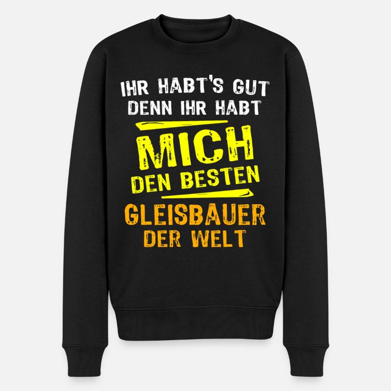 Gleisbauer Geschenk - Männer Premium Bio Pullover - Schwarz