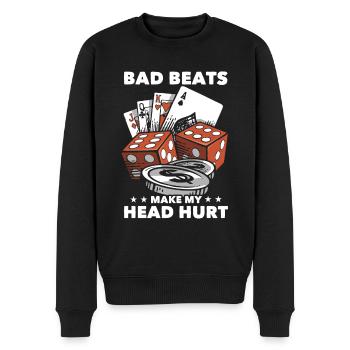 Poker Poker Players - Men's Premium Organic Jumper - black - Front - Nico (187cm)