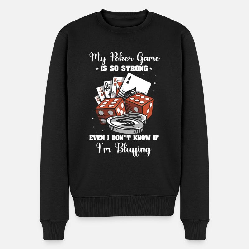 Joueurs de poker - Pull Premium bio Homme - noir