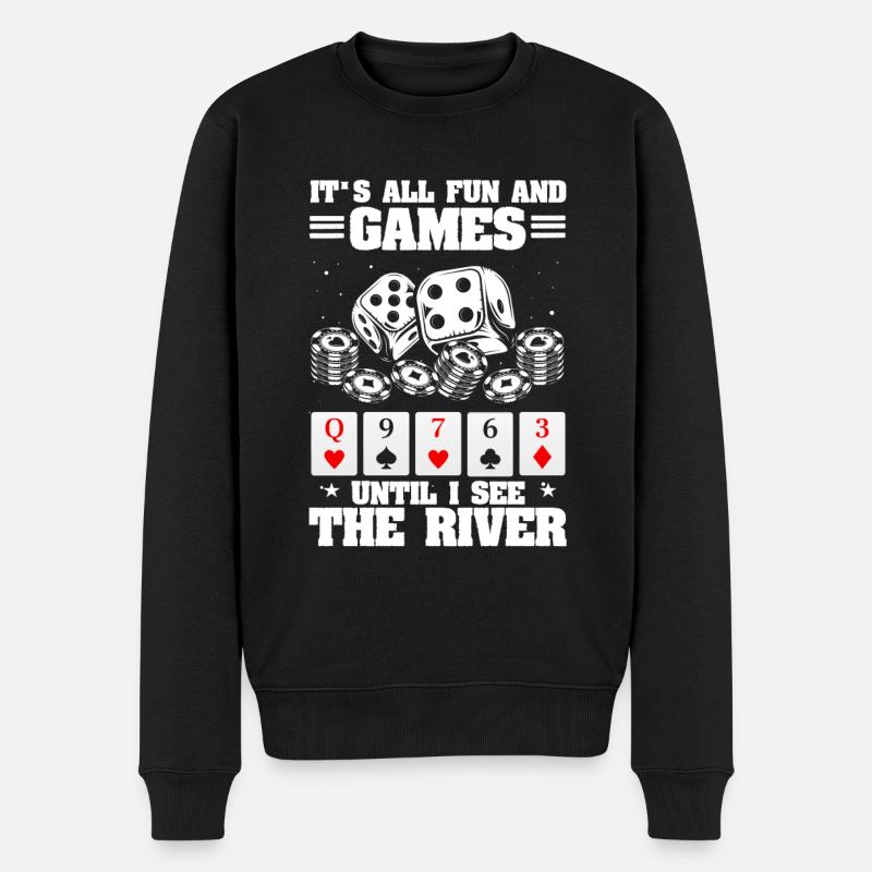 Poker Pokerspieler Pokern - Männer Premium Bio Pullover - Schwarz