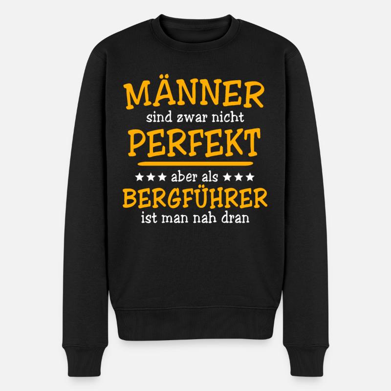 Bergführer Sprüche - Männer Premium Bio Pullover - Schwarz