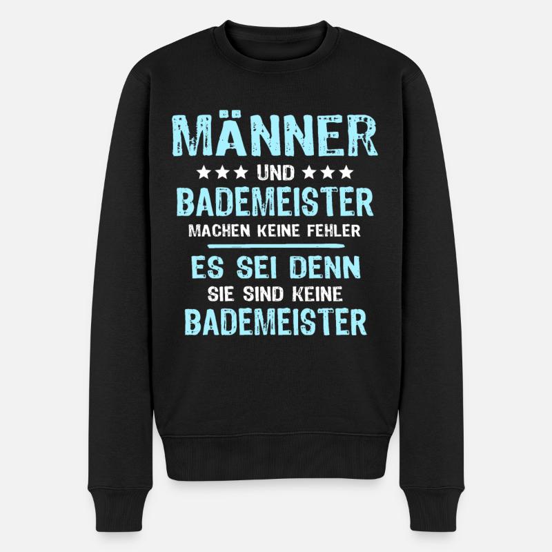 Schwimmmeister - Männer Premium Bio Pullover - Schwarz