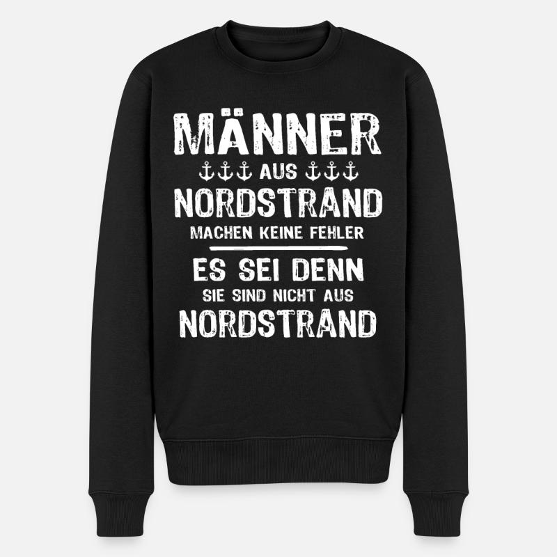 Nordstrand Sprüche Nordstrander - Männer Premium Bio Pullover - Schwarz