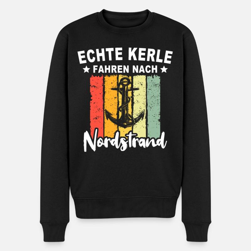 Nordstrand - Männer Premium Bio Pullover - Schwarz
