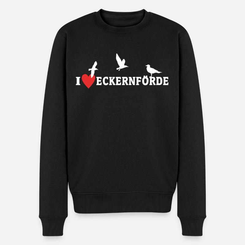 Ich Liebe Eckernförde - Männer Premium Bio Pullover - Schwarz