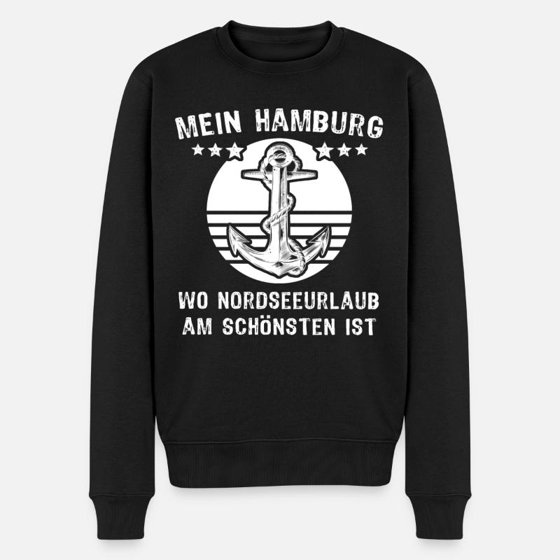 Hamburg Sprüche - Männer Premium Bio Pullover - Schwarz