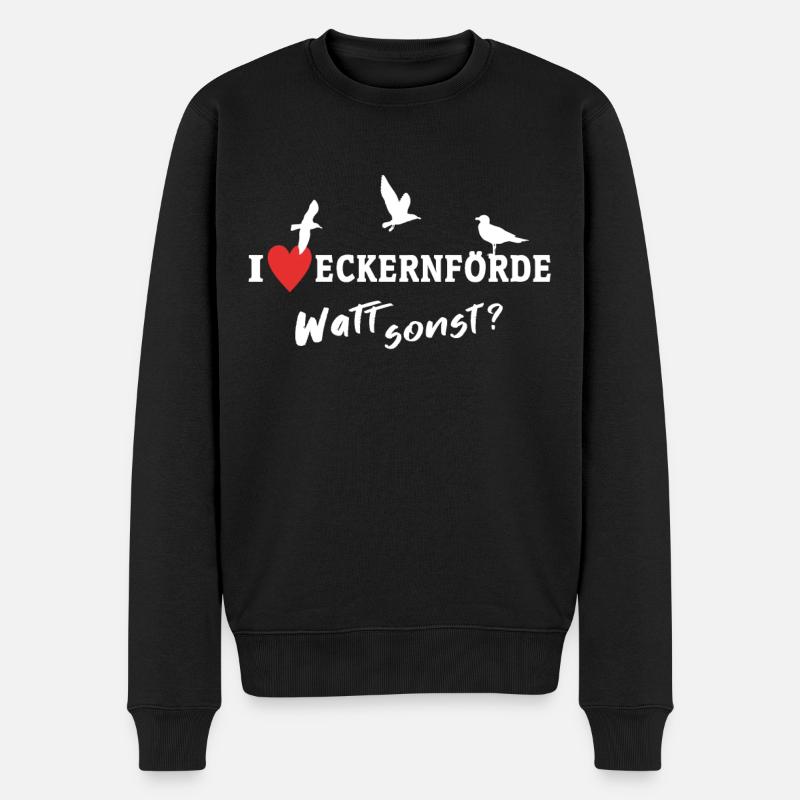Eckernförde Liebe Eckernförder - Männer Premium Bio Pullover - Schwarz