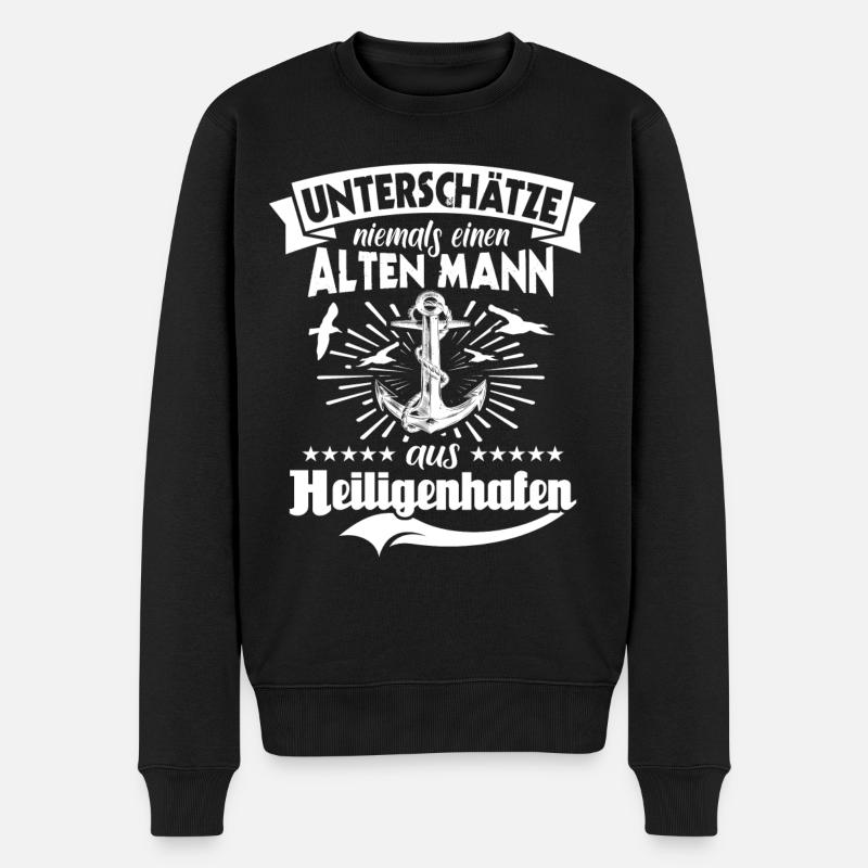 Heiligenhafen - Männer Premium Bio Pullover - Schwarz