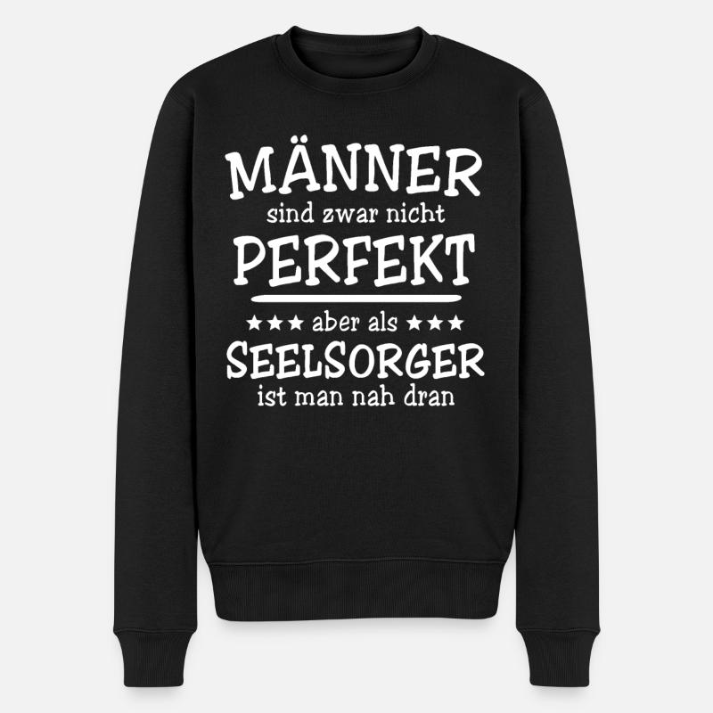 Seelsorger Männer - Männer Premium Bio Pullover - Schwarz