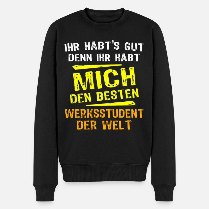 Werksstudent Geschenk - Männer Premium Bio Pullover - Schwarz