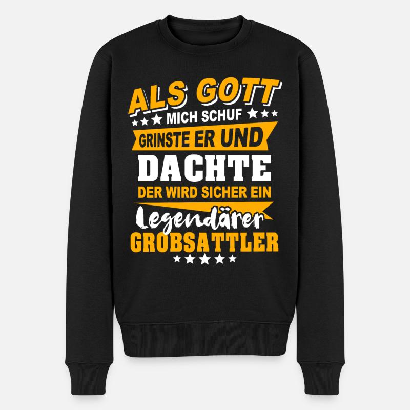 Grobsattler - Männer Premium Bio Pullover - Schwarz