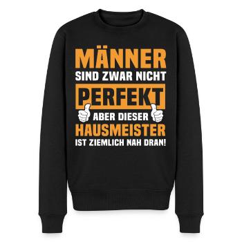 Hausmeister Spruch - Männer Premium Bio Pullover - Schwarz - Vorne - Nico (187cm)