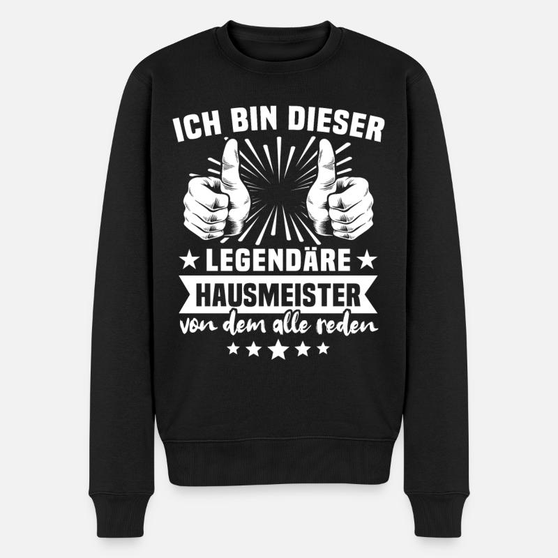 Hausmeister - Männer Premium Bio Pullover - Schwarz
