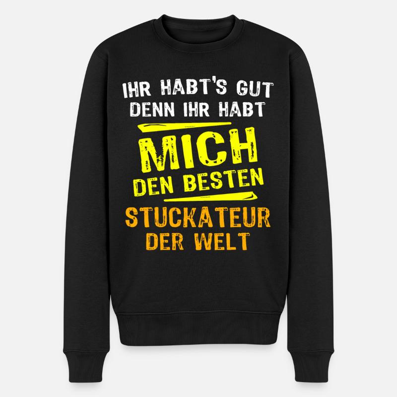 Stuckateur Geschenk - Männer Premium Bio Pullover - Schwarz