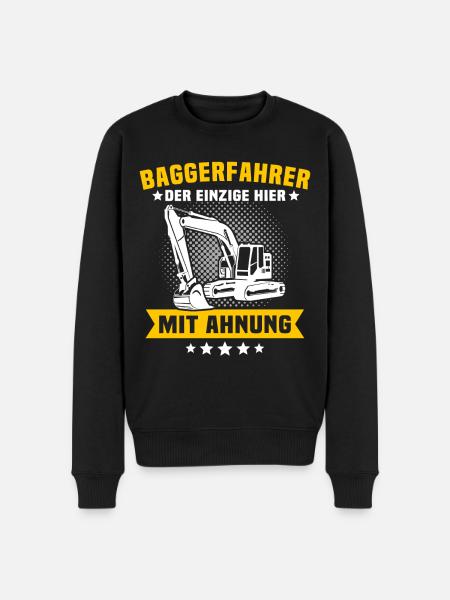 Baggerfahrer - Männer Premium Bio Pullover - Schwarz