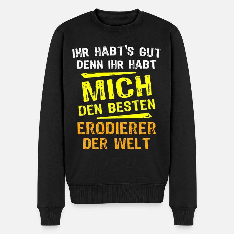 Erodierer Geschenk - Männer Premium Bio Pullover - Schwarz