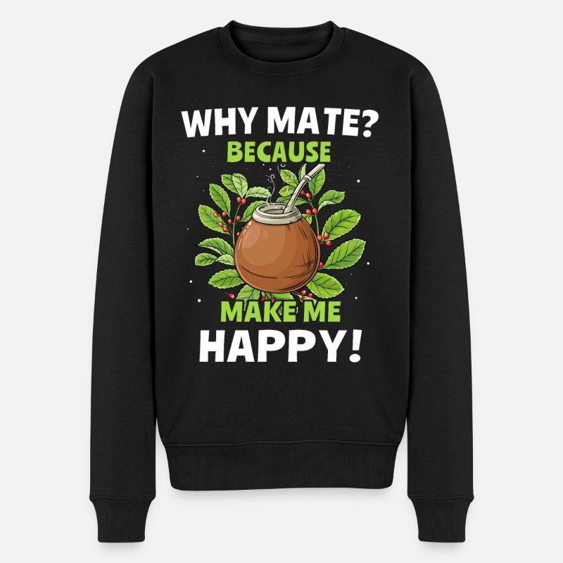 Mate Tee Geschenk - Männer Premium Bio Pullover - Schwarz