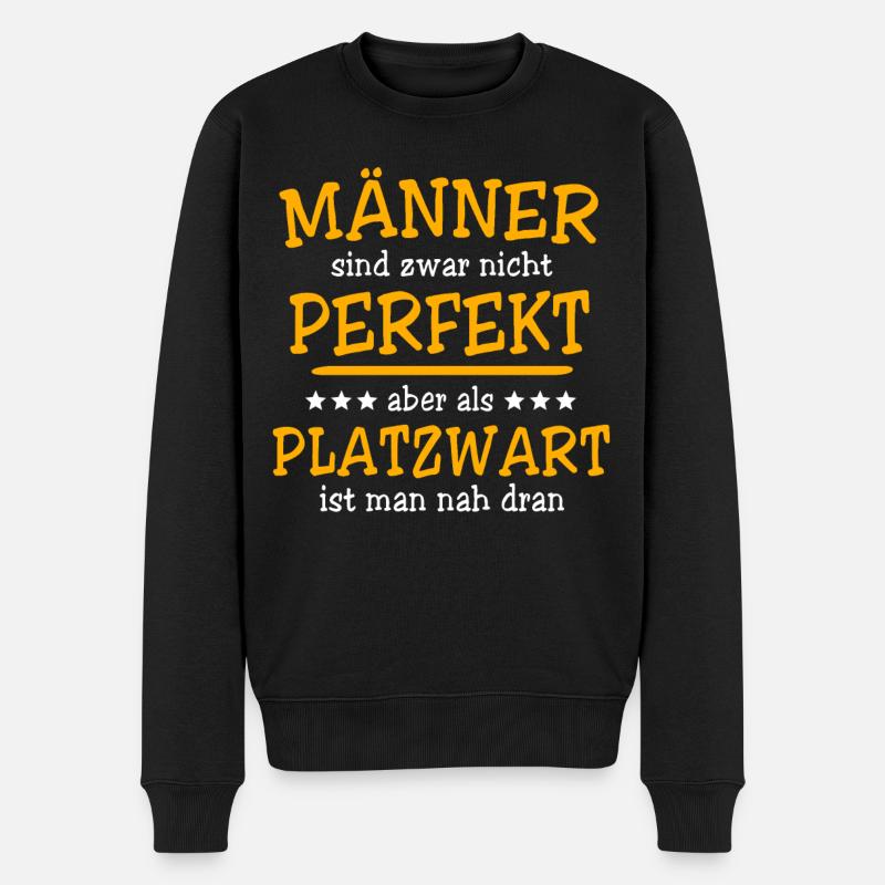 Platzwart Sprüche - Männer Premium Bio Pullover - Schwarz