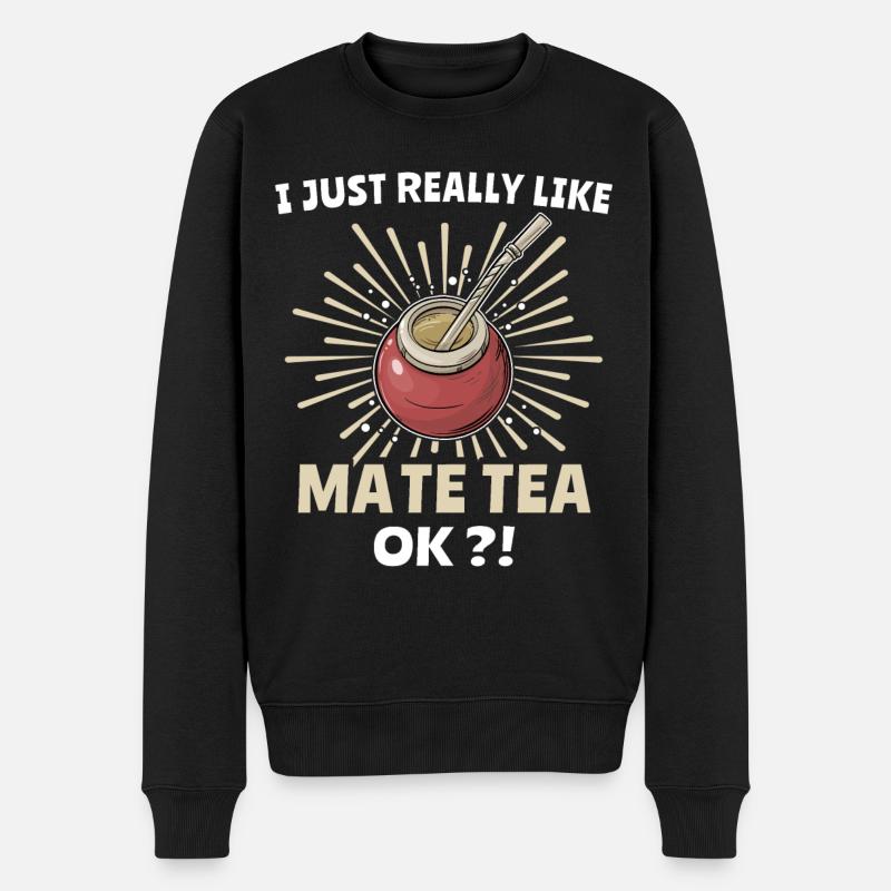 Mate Tee Teetrinker - Männer Premium Bio Pullover - Schwarz