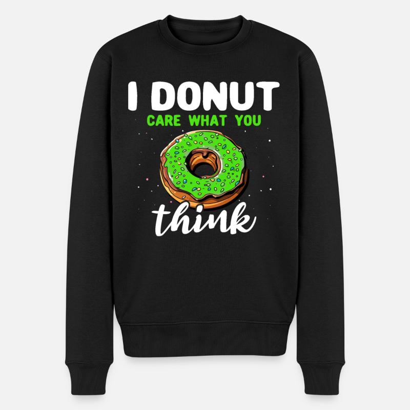 Donuts Sprüche Doughnuts - Männer Premium Bio Pullover - Schwarz