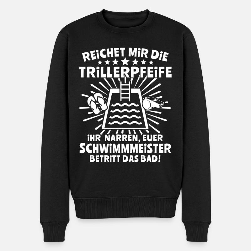 Schwimmmeister Bademeister - Männer Premium Bio Pullover - Schwarz