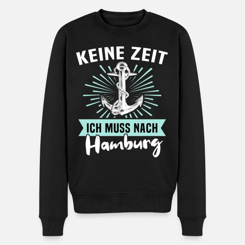 Hamburg Sprüche - Männer Premium Bio Pullover - Schwarz