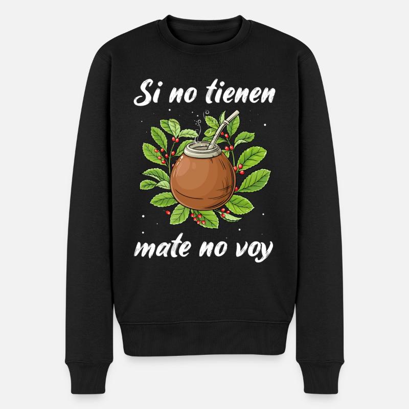 Mate Tee Yerba Teetrinker - Männer Premium Bio Pullover - Schwarz