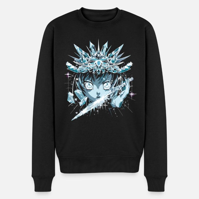 Eisprinzessin Anime Schneekönigin - Männer Premium Bio Pullover - Schwarz