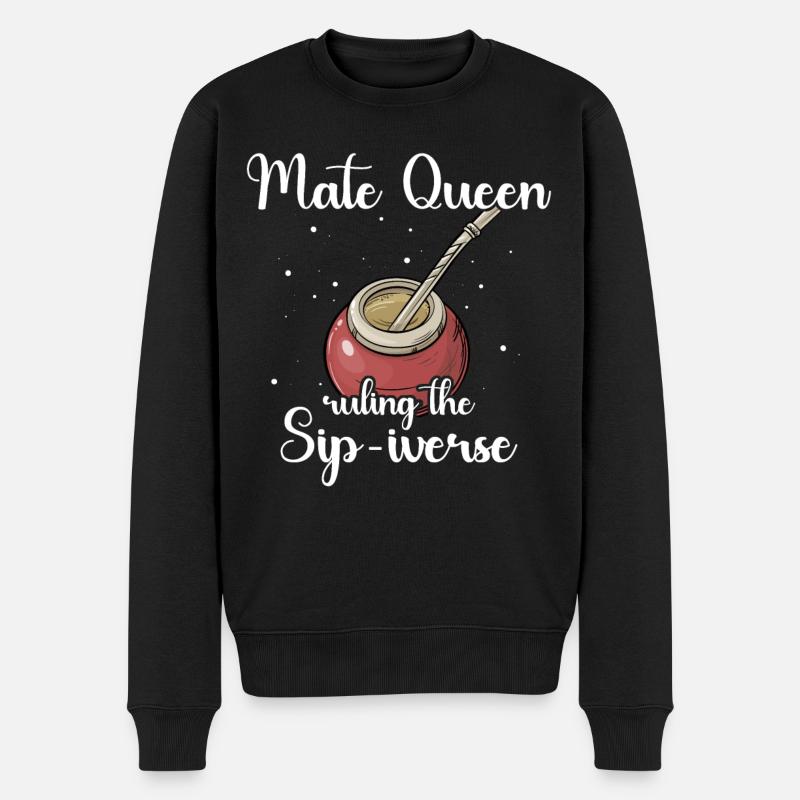Yerba mate tea drinker - Men's Premium Organic Jumper - black