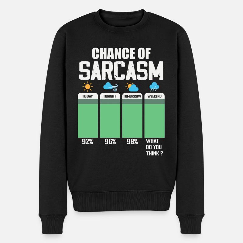 Chance auf Sarkasmus - Männer Premium Bio Pullover - Schwarz