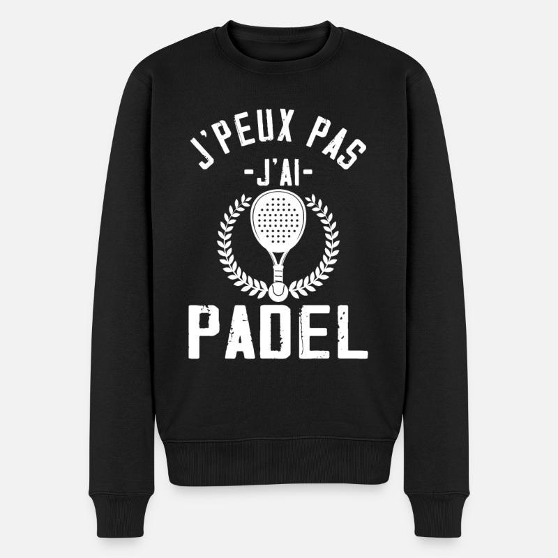 J'peux Pas J'ai Padel - Padel Raquette Padeliste - Pull Premium bio Homme - noir