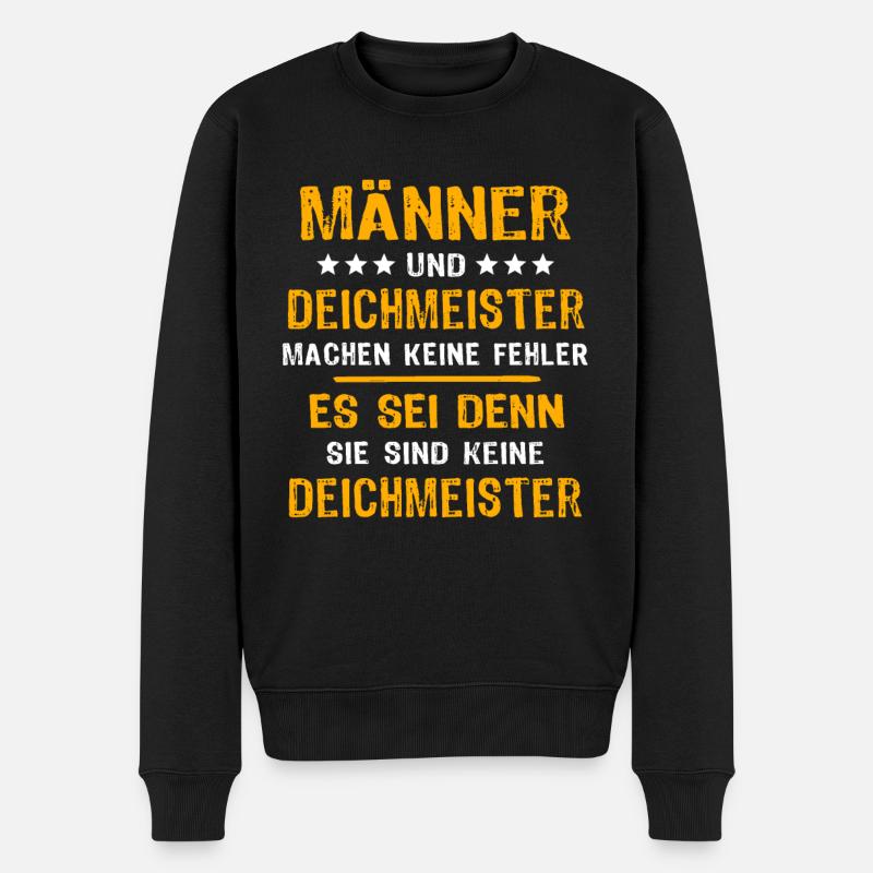 Deichmeister Spruch - Männer Premium Bio Pullover - Schwarz