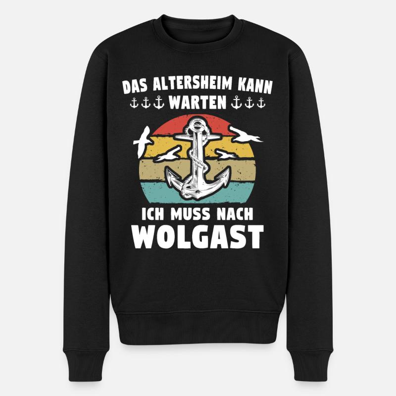 Wolgast - Männer Premium Bio Pullover - Schwarz