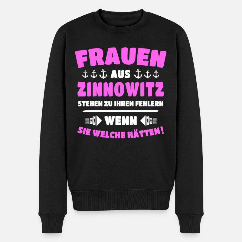 Zinnowitz Frau Zinnowitzer Frauen - Männer Premium Bio Pullover - Schwarz