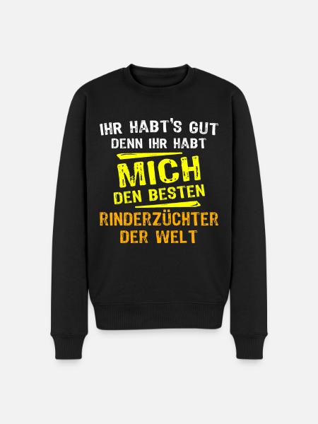Rinderzüchter Geschenk - Männer Premium Bio Pullover - Schwarz