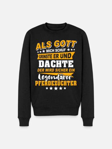 Pferdezüchter Sprüche - Männer Premium Bio Pullover - Schwarz