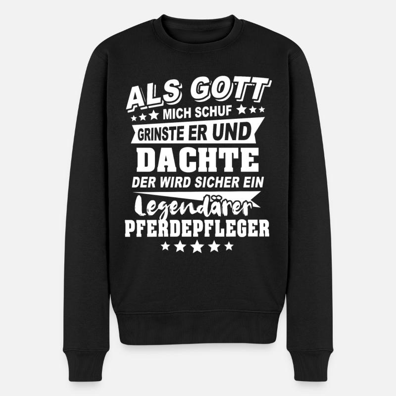 Pferdepfleger - Männer Premium Bio Pullover - Schwarz