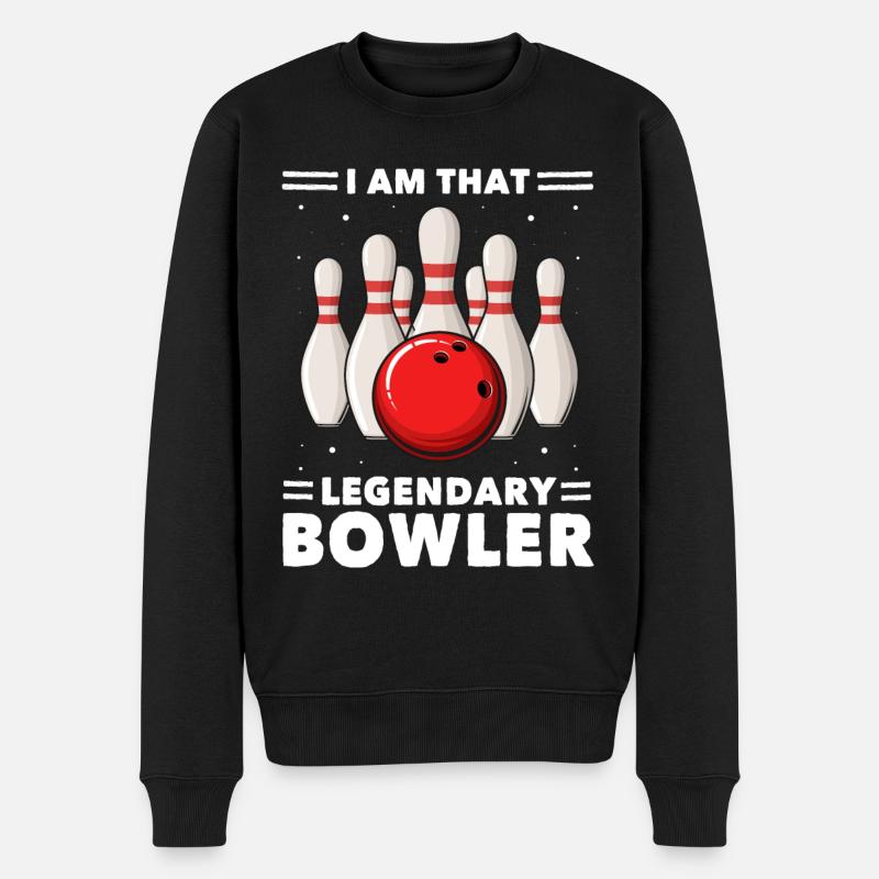 Bowling Bowlingkugel Bowler - Männer Premium Bio Pullover - Schwarz