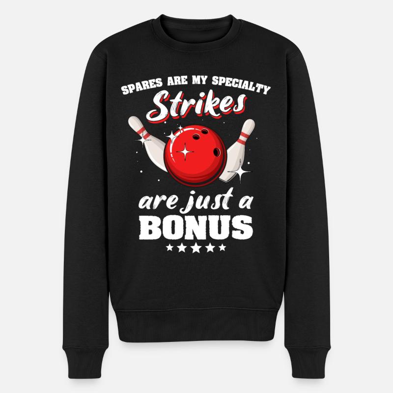 Bowling - Männer Premium Bio Pullover - Schwarz
