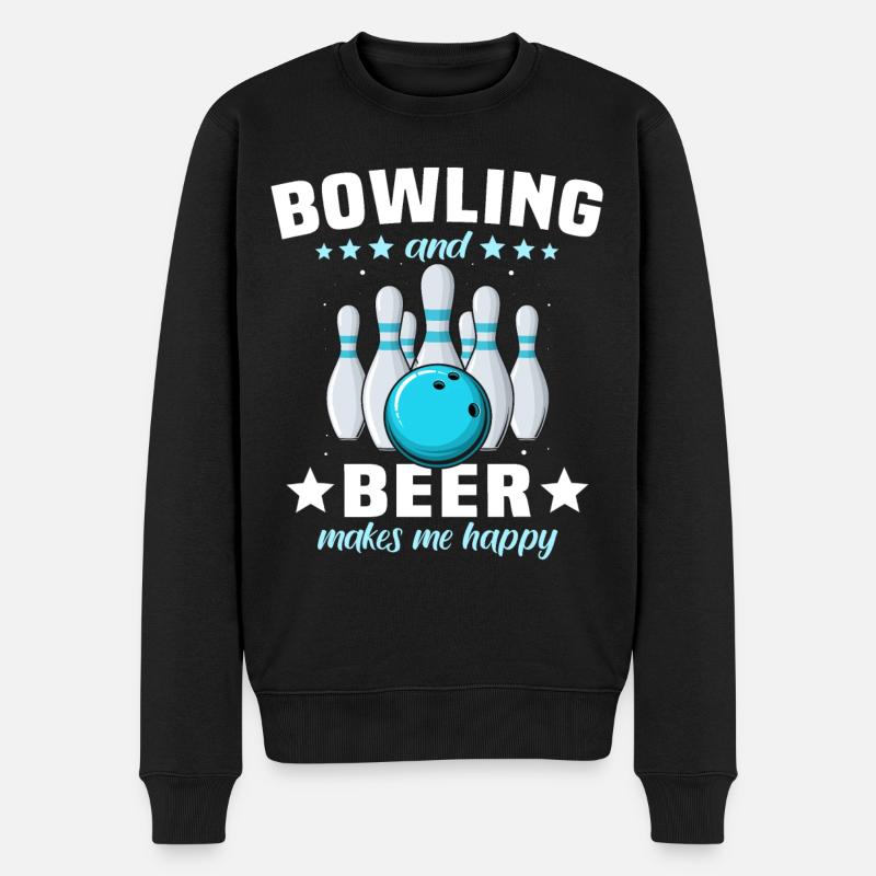 Bowling Bowler - Männer Premium Bio Pullover - Schwarz